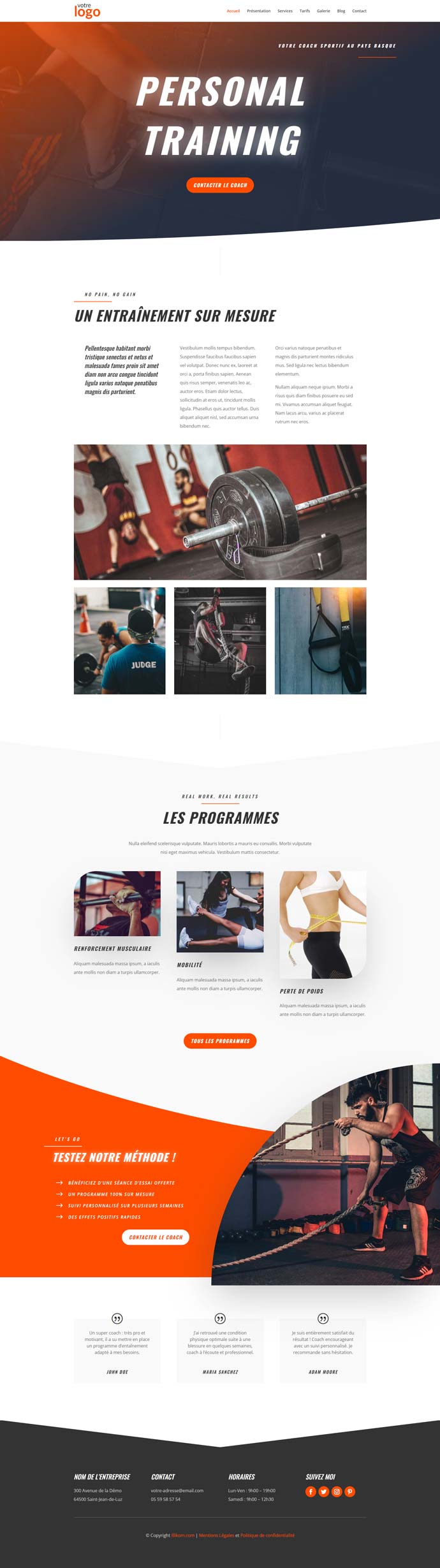 site internet Coach sportif pas cher