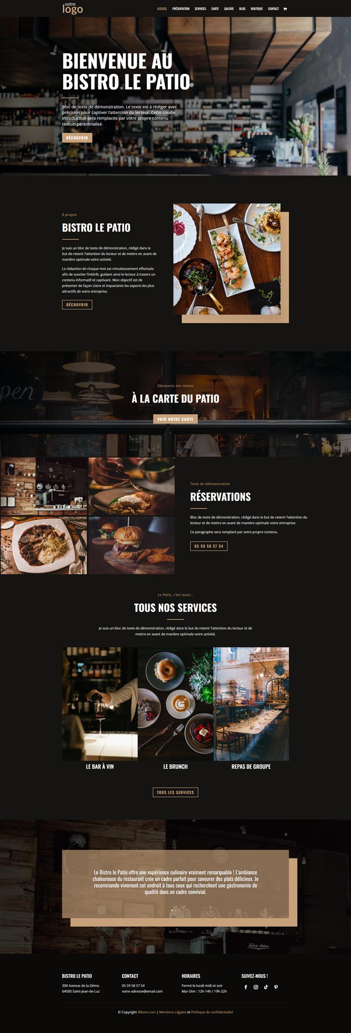 site internet restaurant